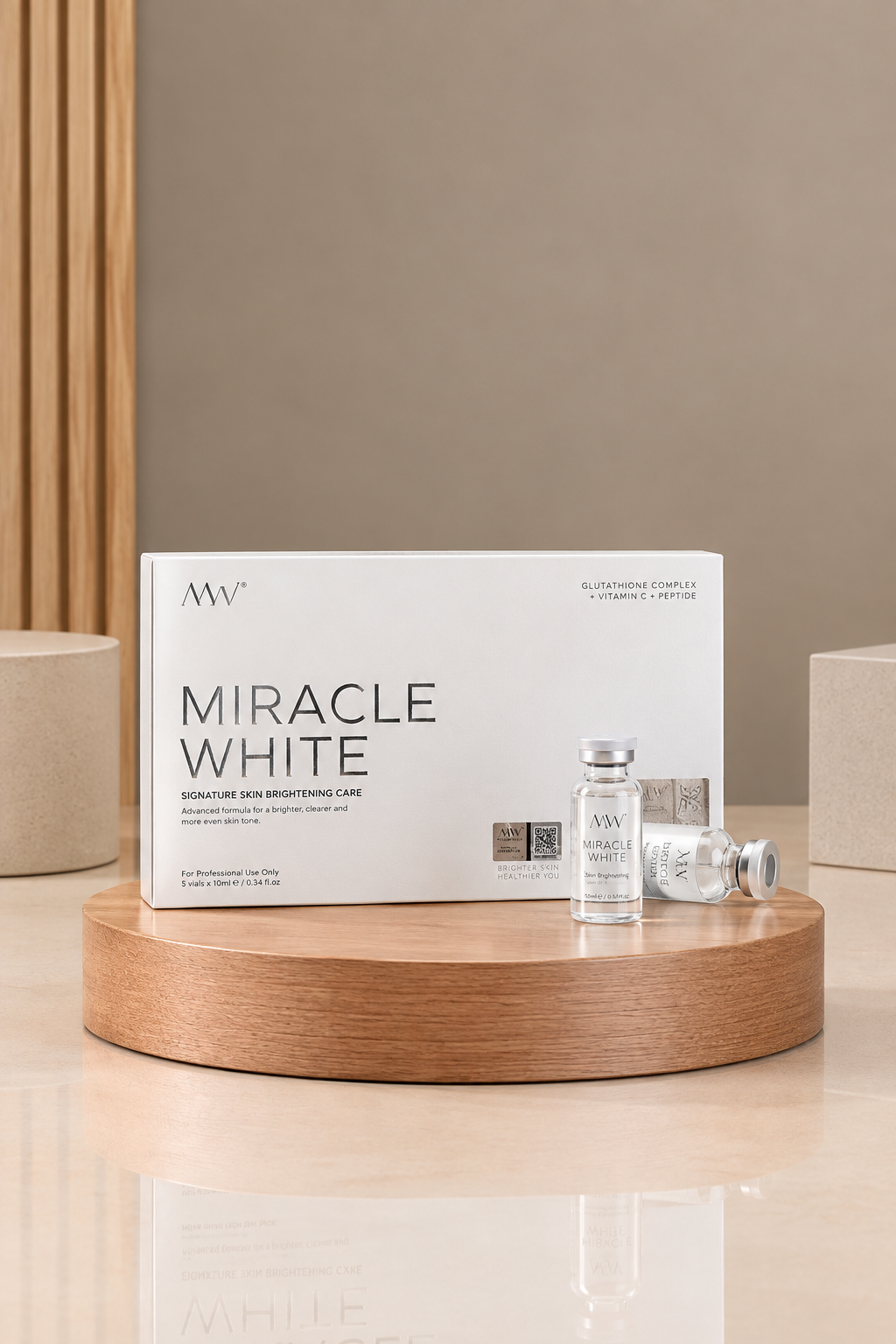 Miracle White 80,000mg Glutathione Injection White Box